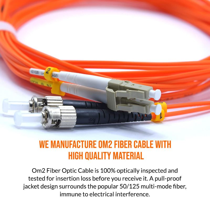 Photo 1 of Fiber Patch Cable | LC to LC Multimode Duplex OM2 50/125 Jumper Cord | 7M (22.96ft) 10gb Fiber Optic Cable (Orange)