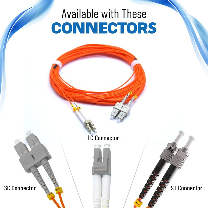 Photo 3 of Fiber Patch Cable | LC to LC Multimode Duplex OM2 50/125 Jumper Cord | 7M (22.96ft) 10gb Fiber Optic Cable (Orange)