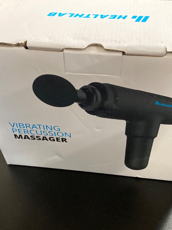 Photo 4 of HealthLAb Percussive Therapy Gun Massager, The Quietest Handheld Deep Tissue Professional Device, for Pain Relief, Recovery & Enhance Performance with 20 Variable Speeds, 6 Replaceable Heads