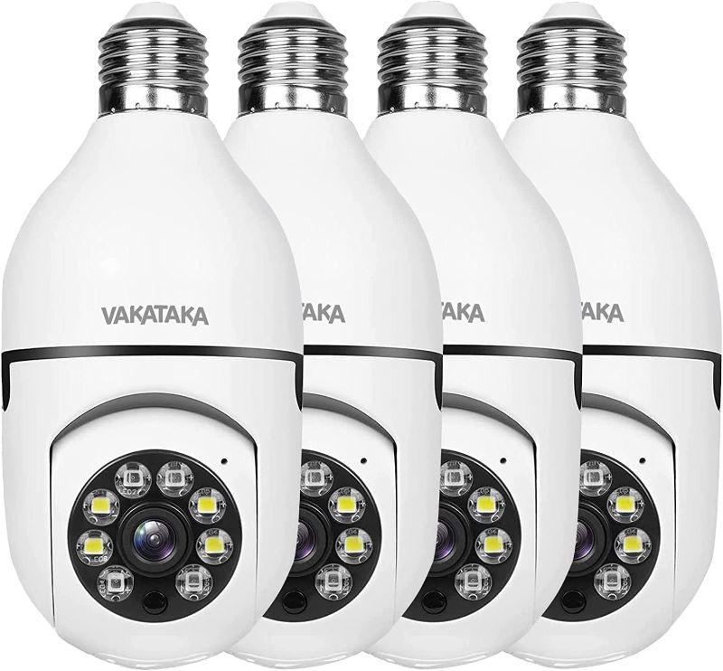 Photo 1 of 4PACK Light Socket Security Camera,Light Bu LB Security Camera WiFi Outdoor,Light Camera for Home Security Camera with Motion Detection, Two-Way Audio, Color Night Vision,Auto Tracking,2.4G WiFi