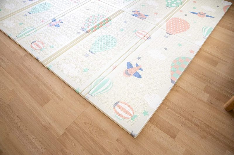 Photo 2 of Easy Baby Extra Large and Thick (0.6in) Foam Play Mat for Babies and Toddlers | Nontoxic, Foldable, Washable, and Waterproof Playmat 77” x 70” (Balloons Pattern)