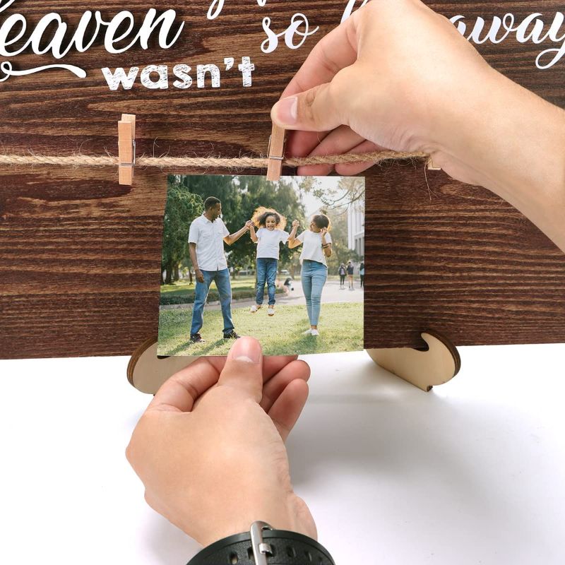 Photo 1 of BINCUE 3D Wedding Memory Table Sign 20x10 Inch with 5 Clips,Wedding Decor to Honor Souls,Wooden Picture Frames