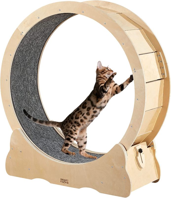 Photo 1 of SMART HACKS Cat Wheel, Cat Exercise Wheel, Cat Wheel Exerciser for Indoor Cats, Cat Treadmill, Cat Running Wheel, 39.4" H for Large Cats