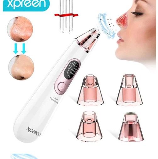 Photo 1 of Xpreen Blackhead Remover Vacuum, Xpreen Pore Vacuum with Blue Light, Pore Cleaner Vacuum USB Rechargeable, Pore Vacuum Blackhead Remover with LED Screen for Women Men Face Nose (White)