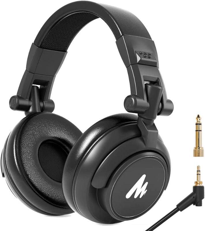 Photo 1 of MAONO 50MM Drivers Studio Headphones AU-MH601 Over Ear Stereo Monitor Closed Back Headphones for Music, DJ, Podcast (Black)
