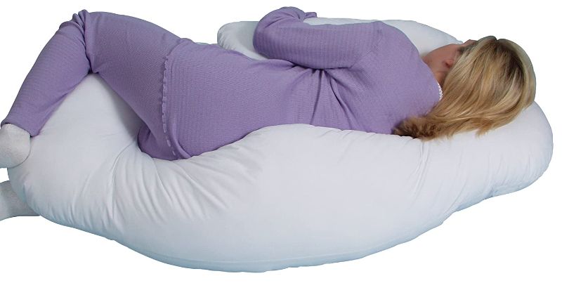 Photo 3 of Leachco Snoogle Loop Pregnancy/Maternity Contoured Fit Body Pillow, Ivory , 60" L x 23" W x 8.5" D