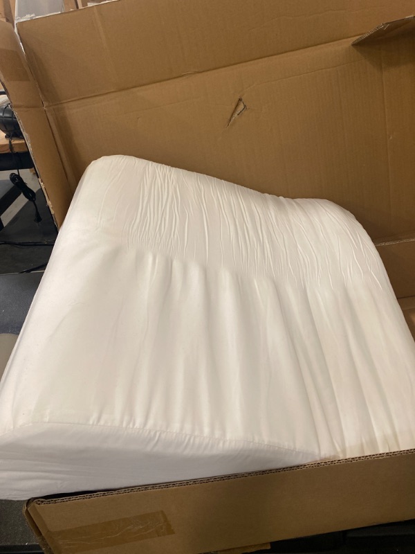 Photo 3 of Extra Large Bed Wedge Pillow (33 x 30.5 x 12 inch) and Headrest Pillow in One Package - Helps Relief from Acid Reflux, Post Surgery, Snoring - Egyptian Cotton Cover - 2 inch Memory Foam Top