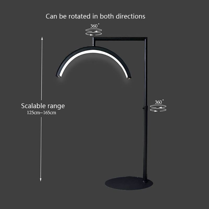 Photo 1 of  LED Moon Light Black White Lashes Light Half Ring Floor Lamp Led Lash Light for Tattoo Beauty Salon Eyelash Makeup Lamp