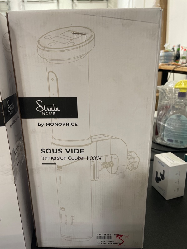 Photo 4 of (BLACK) Monoprice Sous Vide Immersion Cooker 1100W - Black/Silver With Adjustable Clamp, Quite Motor, and Simple Controls - From Strata Home Collection