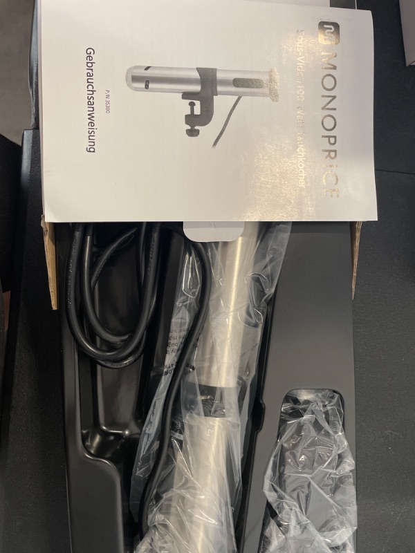 Photo 3 of (BLACK) Monoprice Sous Vide Immersion Cooker 1100W - Black/Silver With Adjustable Clamp, Quite Motor, and Simple Controls - From Strata Home Collection