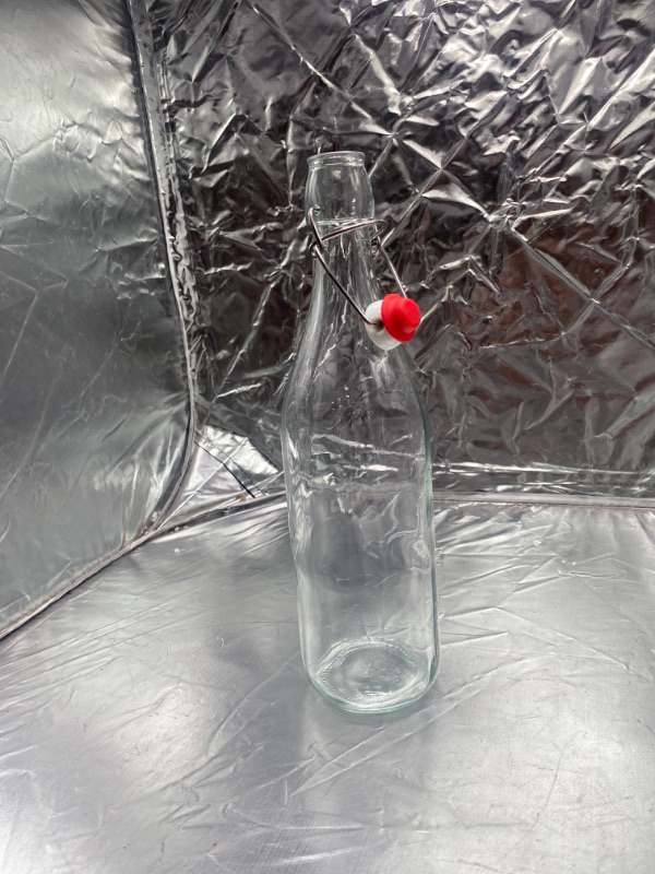 Photo 3 of Flip Top Glass Bottle [1 Liter / 33 fl. oz.] [Pack of 6] – Swing Top Brewing Bottle with Stopper for Beverages, Oil, Vinegar, Kombucha, Beer, Water, Soda, Kefir – Airtight Lid & Leak Proof Cap – Clear