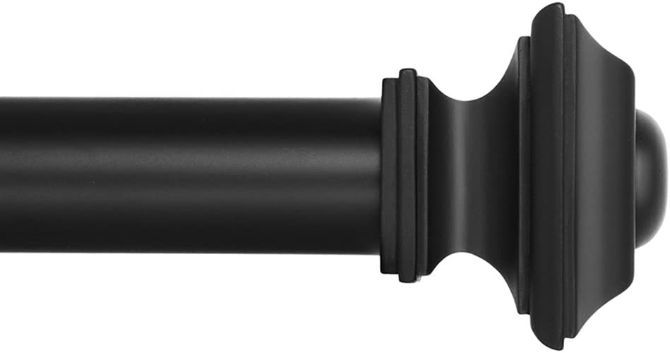 Photo 1 of Ivilon Drapery Treatment Window Curtain Rod - Square Design 1 1/8 Rod. 48 to 86 Inch. Black