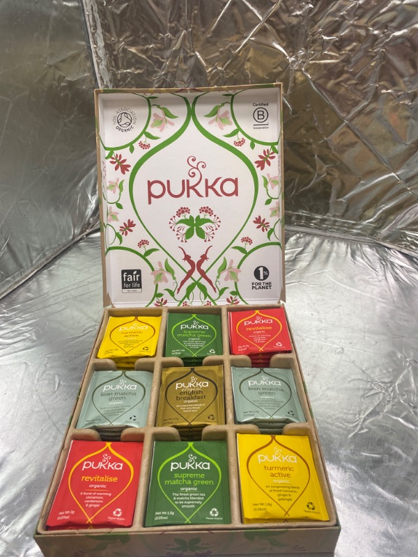 Photo 3 of Pukka Organic Tea Bags Gift Set, Active Selection Box Herbal Tea, Perfect for a Valentine's Day Gift, (Pack of 1) 45 Tea Bags