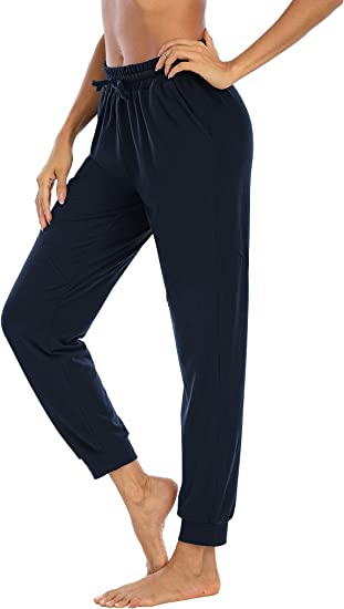 Photo 1 of DIBAOLONG Womens Yoga Pants Wide Leg Comfy Drawstring Loose Lounge Long Palazzo Workout Sweatpants with Pockets