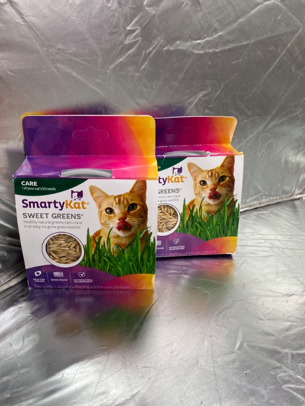 Photo 3 of SmartyKat Sweet Greens Cat Grass Seed 2 pack