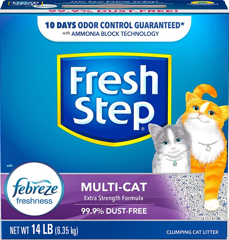 Photo 1 of Fresh Step Clumping Cat Litter, Multi-Cat Odor Control, 14 lbs