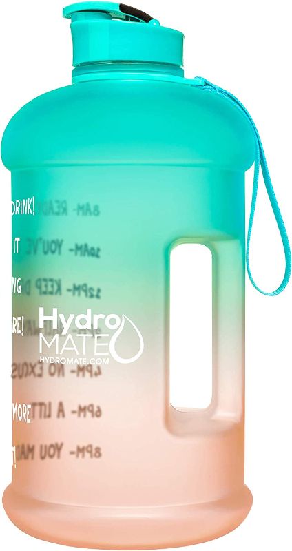 Photo 1 of 128OZ/1 Gallon Water Bottle with Straw Motivational Water Bottle with Time Marker, Large Water Bottle 128 Oz Water Bottle, Big Water Jug for Sports Water Bottles, Two Handles BPA Free 