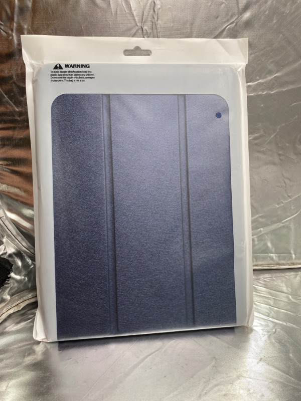 Photo 2 of Bokeer Case for iPad 9th/8th/7th Generation, iPad 10.2 Case with Pencil Holer, Translucent Frosted Hard PC Back Shell, Slim Lightweight Stand Case for iPad 9th/8th/7th Generation (Dark Blue)