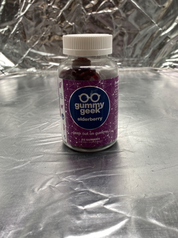 Photo 2 of Gummy Geek: Elderberry Gummies - Nutritional Supplement with Vitamin C, and Zinc for Immune Support - 60 Count - Elderberry Flavored - All Natural, Non-GMO - Easy to Chew - No Gluten