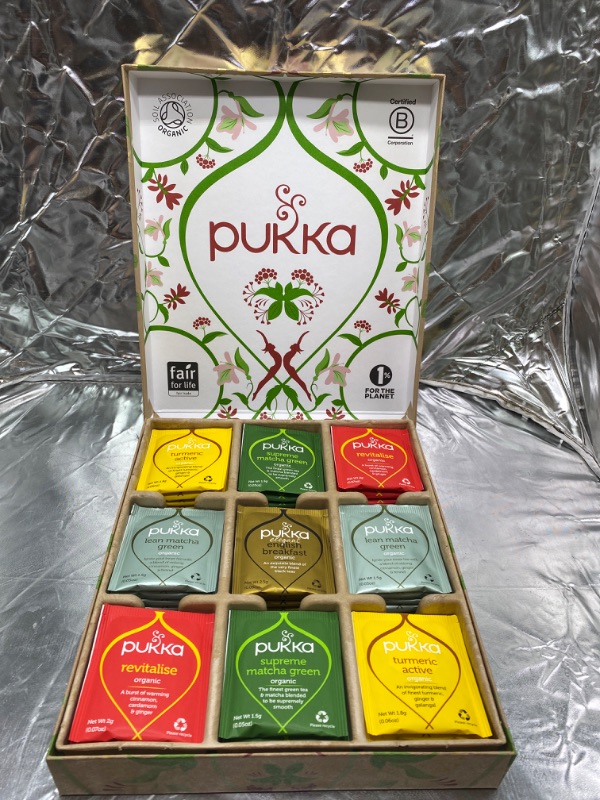 Photo 2 of Pukka Organic Tea Bags Gift Set, Active Selection Box Herbal Tea, Perfect for a Valentine's Day Gift, (Pack of 1) 45 Tea Bags