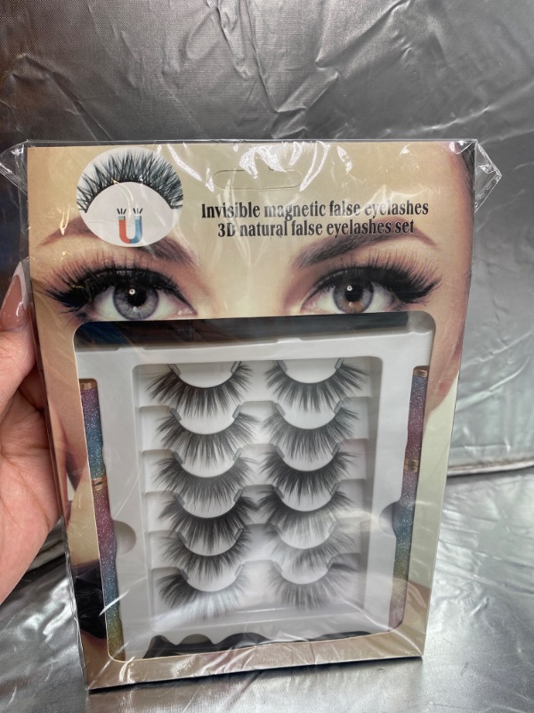 Photo 2 of Invisible Magnetic False Eyelashes Set NIB 3D Natural False Eyelashes
