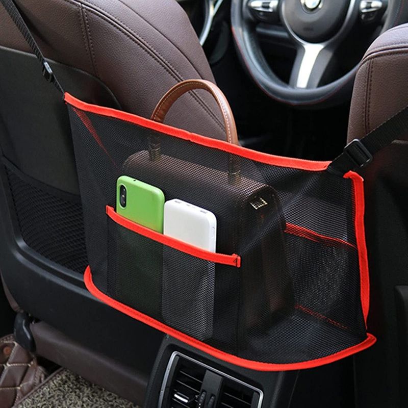 Photo 1 of Car Net Pocket Handbag Holder-Back of Seat Organizers-Barrier of Backseat Pet Kids-extra storage -Back Seat Car Organizer-Car Handbag Holder-Net Pocket Handbag Holder-Phone Holder