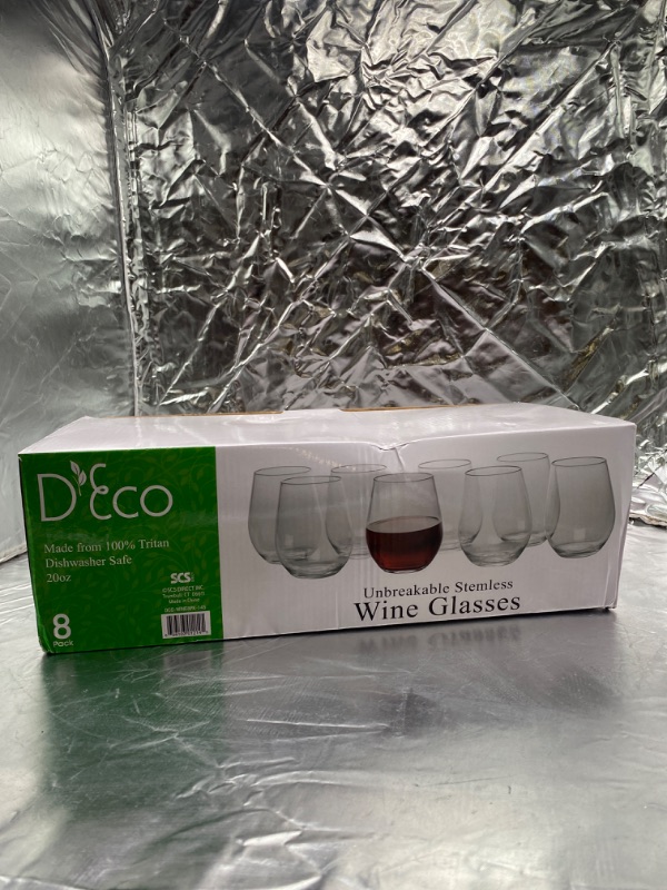 Photo 1 of Unbreakable Stemless Wine Glasses, 18oz (Set of 8)- 100% Tritan- Shatterproof, Reusable, Dishwasher Safe Drink Glassware- Indoor Outdoor Drinkware- Great Holiday and Wedding Gift