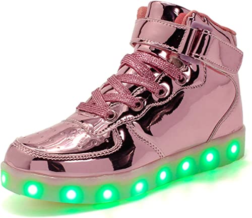Photo 1 of KFHQE UNISEX LED SHOES , FASHION LIGHT UP HIGH TOP SHOES , BREATHABLE ,  USB CHARGN LIGHT UP SNEAKERS FOR MEN AND WOMEN (PINK)