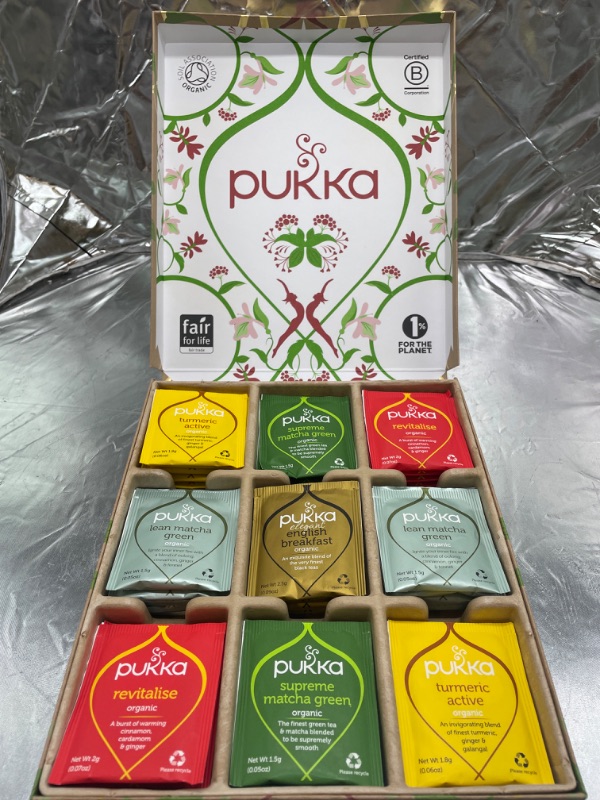 Photo 2 of Pukka Organic Tea Bags Gift Set, Active Selection Box Herbal Tea, Perfect for a Valentine's Day Gift, (Pack of 1) 45 Tea Bags