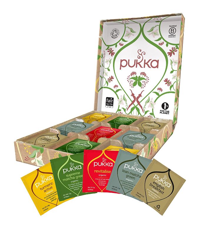 Photo 1 of Pukka Organic Tea Bags Gift Set, Active Selection Box Herbal Tea, Perfect for a Valentine's Day Gift, (Pack of 1) 45 Tea Bags