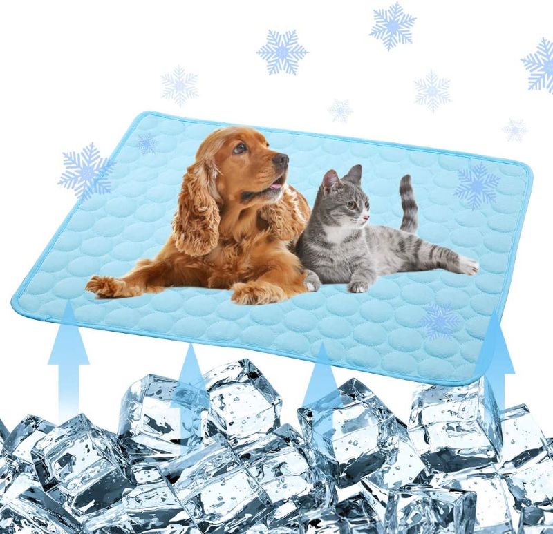 Photo 1 of Pet Cooling Mat for Dogs Cats-Ice Silk Dog Cooling Mats, Summer Dog Cooling Pads, Dog Crate Mat Cat Cooling Mat, Portable & Washable Pet Cooling Blanket for Kennel/Sofa/Bed/Floor/Car Seats