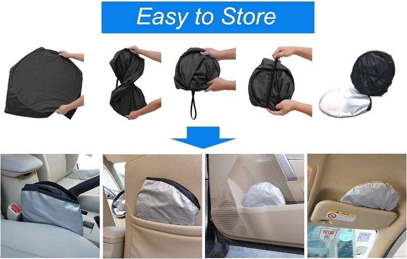 Photo 3 of Windshield Sun Shade Car Window Shade UV Reflector Keeps Vehicle Cool Folding Sun Visor Heat and Sun Reflector  67x31.5inches 