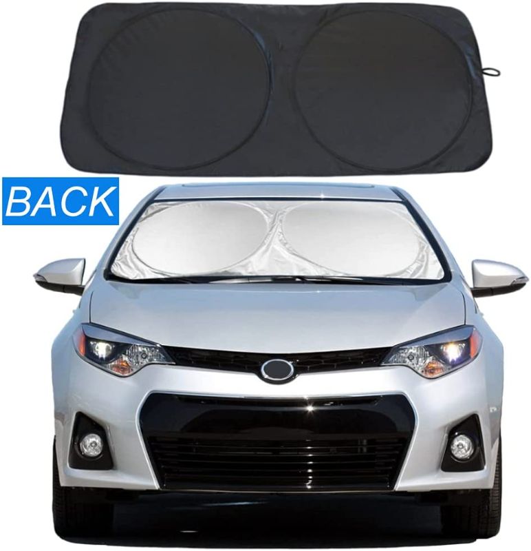 Photo 2 of Windshield Sun Shade Car Window Shade UV Reflector Keeps Vehicle Cool Folding Sun Visor Heat and Sun Reflector  67x31.5inches 