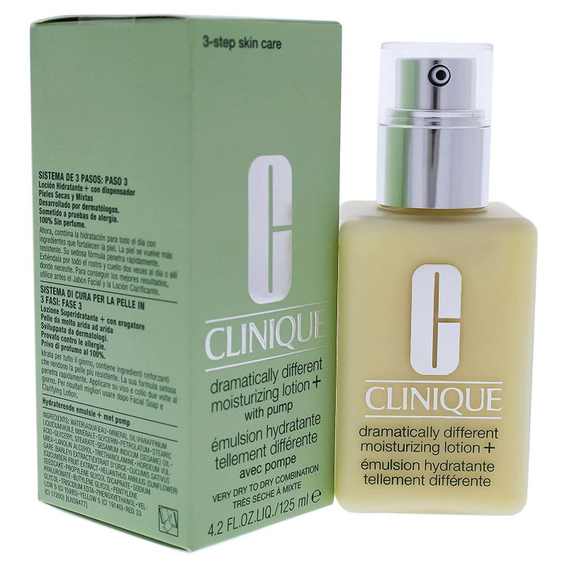 Photo 1 of Clinique Dramatically Different Moisturizing Lotion+ with Pump Very Dry to Dry Combination Skin 4.2 oz / 125 ml