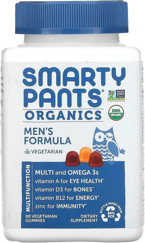 Photo 1 of SmartyPants Organics, Men's Formula, Raspberry, Orange, and Cherry,120 Vegetarian Gummies