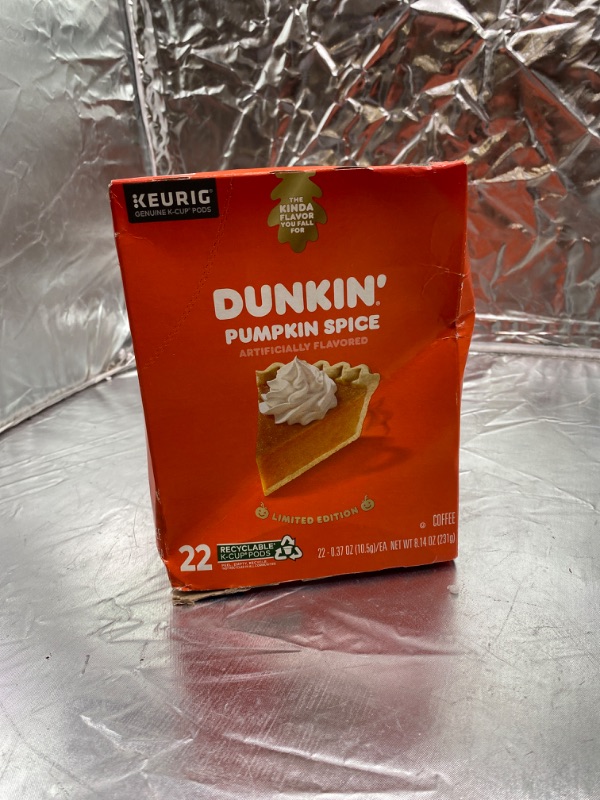 Photo 4 of Dunkin Donuts Pumpkin Spice Coffee K Cups - Pack of 22 K Cups - Bulk Limited Edition Dunkin Pumpkin Spice Coffee - For use of Keurig Coffee