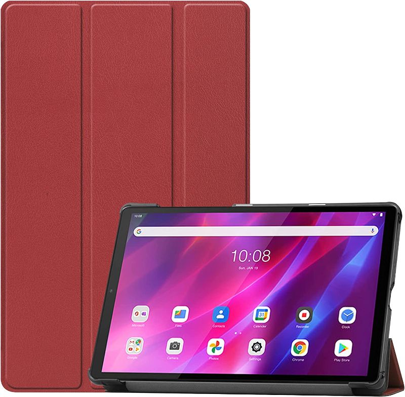 Photo 1 of Ratesell Case Cover for Lenovo Tab K10/M10 Plus 10.3" Tablet, Shockproof Ultra Thin Lightweight Tri-Fold Stand Cover for Lenovo Tab K10 2021 TB-X6C6/M10 Plus (2nd Gen) TB-X606F TB-X606X Wine