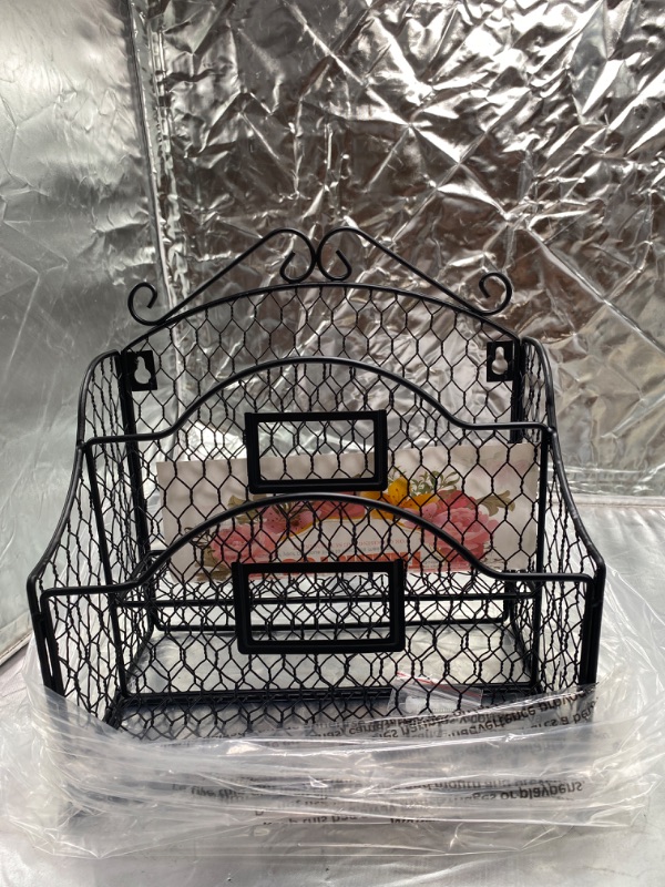 Photo 2 of Chicken Wire Hanging File Holder Paper Mail