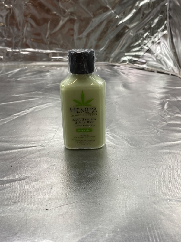 Photo 3 of Hempz Exotic Natural Herbal Body Moisturizer with Pure Hemp Seed Oil, Green Tea and Asian Pear, 2.25 Fluid Ounce - Nourishing Vegan Skin Lotion for Dryness and Flaking with Acai and Goji Berry and including Polishing Charcoal & Black Sugar Facial Gel Mask
