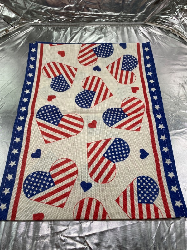 Photo 1 of table runner for 4th of July heart shapes