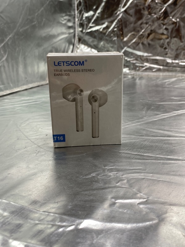 Photo 2 of Letsfit - T16 TWS Wireless Stereo Earbuds with Charging Box - White