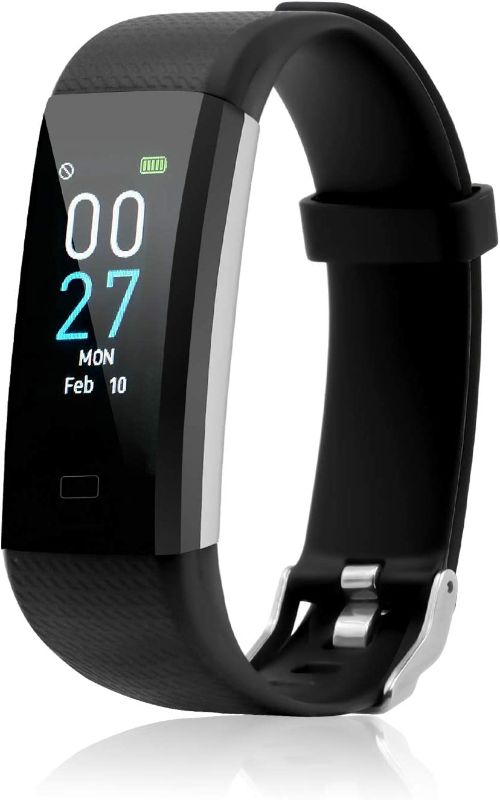 Photo 1 of Fitness Tracker with Blood Pressure Heart Rate Sleep Monitor Temperature Monitor, Activity Tracker Smart Watch Pedometer Step Counter for iPhone & Android Phones for Kids Man Women (Black)