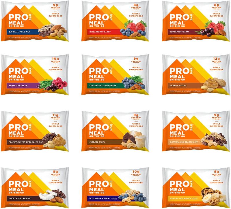 Photo 2 of PROBAR - Meal Bar 12 Flavor Variety Pack - Natural Energy, Non-GMO, Gluten-Free, Plant-Based Whole Food Ingredients, 3 Ounce (Pack of 12) - Flavors May Vary