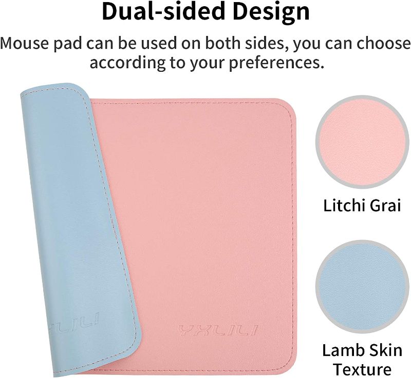 Photo 2 of Baby Shower Cap Soft Adjustable Baby Bath Head Cap Visor for Washing Hair Shower Bathing Protection Bath Cap for Toddler, Baby, Kids, Children (Blue maple leaf) &  Mouse Pad, Dual-Sided PU Leather Mouse Mat, Waterproof Ultra Smooth PINK, with a Christmas 