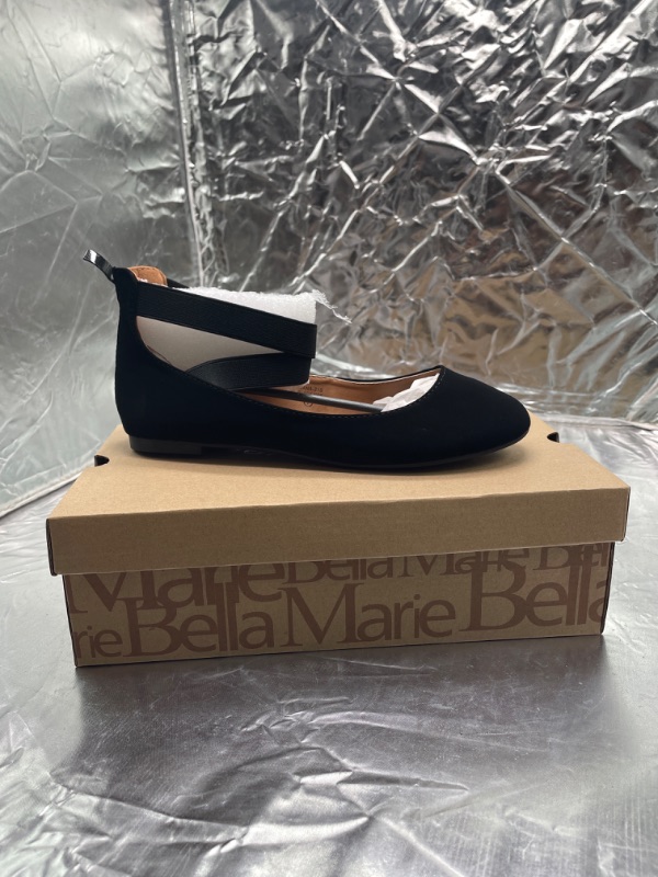 Photo 2 of Bella Marie Shoes | Black Ballet Flats with Cross Cross Straps! | Color: Black | Size7 1/2