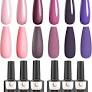 Photo 1 of Gel Nail Polish Kit of 6 Colours, TipsLuna Gel Polish 8.5ml, UV LED Gel Nail Polish of Nude, Purple Glitter Pink, Soak off Gel Polishes Nail Art Gifts for Women - Dance till the sunlight LOOK AT PHOTO 