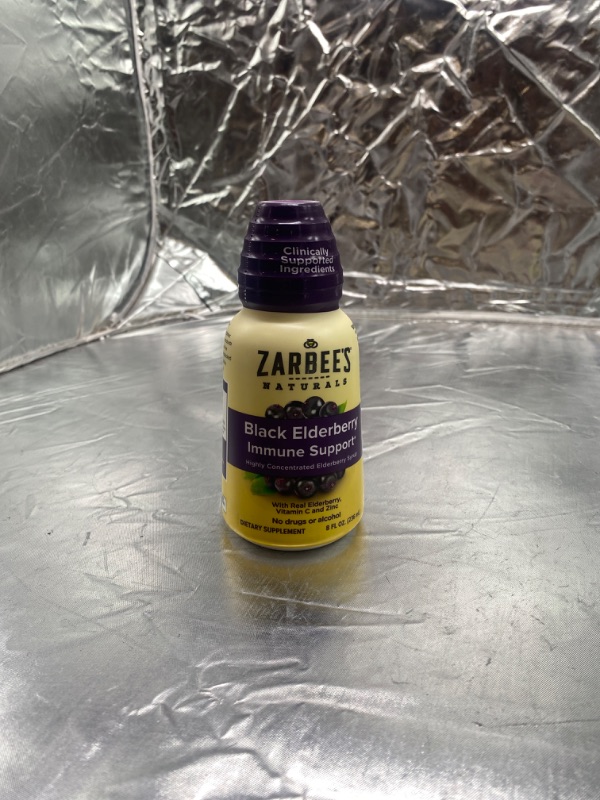 Photo 2 of Zarbee's Liquid Daily Immune Support, High Concentrate Liquid, with Real Elderberry Vitamin C & Zinc, Black Elderberry Flavor, For Daytime Use, 8 Fl Oz Daytime Liquid 8oz