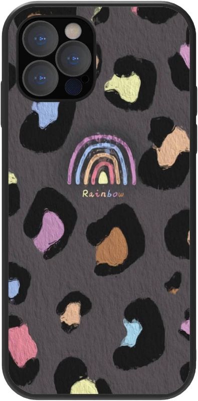 Photo 1 of Compatible with iPhone 14 Max case Soft TPU Shockproof Protective Cute iPhone 14 Max case for Women Girls Colorful Leopard Print Rainbow Cute Phone case iPhone 14 Max (Rainbow)