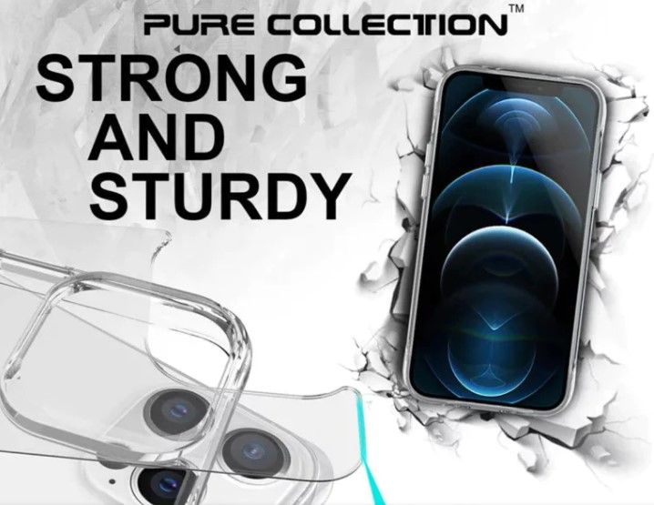 Photo 1 of Premium Pure Collection Ultra-Clear Shockproof Hardshell Phone Case- for Selected Apple iPhone Models including the New iPhone 13 Series