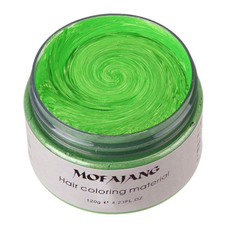 Photo 1 of MOFAJANG Unisex Hair Wax Color Dye Styling Cream Mud, Natural Hairstyle Pomade, Washable Temporary,Party Cosplay (Green)